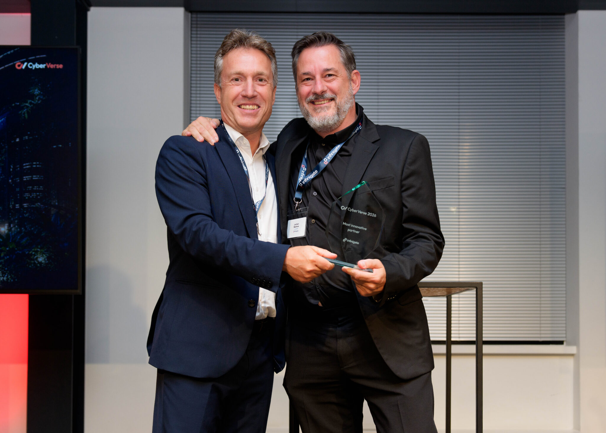Uitreiking van de CyberVerse Award Most Innovative Partner 2026 van Infinigate Belgium aan ConXioN